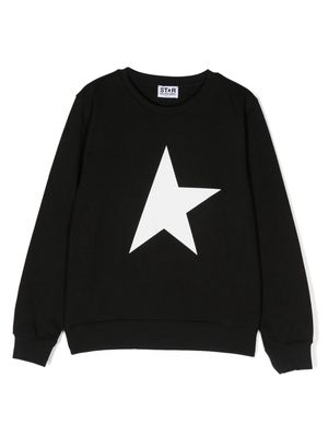 Golden Goose Kids star-print drop-shoulder sweatshirt - Black