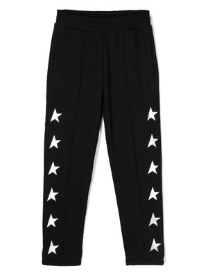 Golden Goose Kids star-print seam-detail track pants - Black