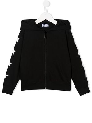 Golden Goose Kids star-print zip-up hoodie - Black