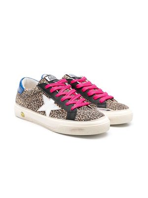 Golden Goose Kids Superstar leopard-print sneakers - Brown