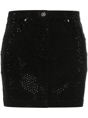 Golden Goose Lea crystal-embellished denim skirt - Black