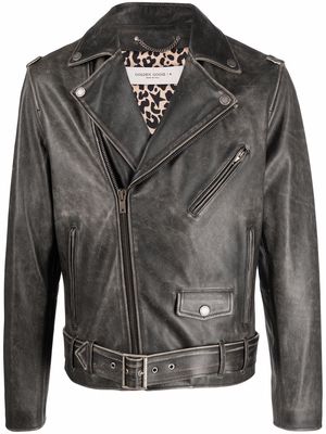 Golden Goose leather biker jacket - Black