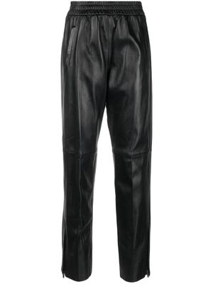 Golden Goose leather elastic-waist cropped trousers - Black