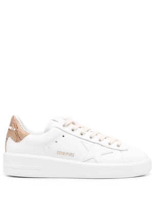 Golden Goose leather lace-up sneakers - White