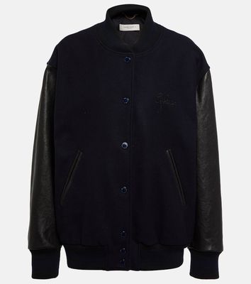 Golden Goose Leather-trimmed bomber jacket