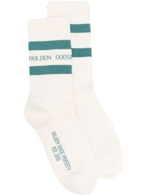 Golden Goose logo embroidered socks - Neutrals