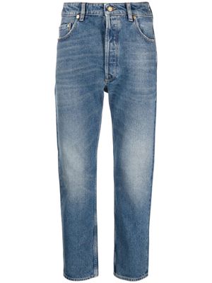 Golden Goose logo-patch tapered jeans - Blue