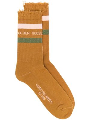 Golden Goose logo-print detail ankle socks - Brown