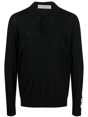 Golden Goose long-sleeve knitted polo shirt - Black