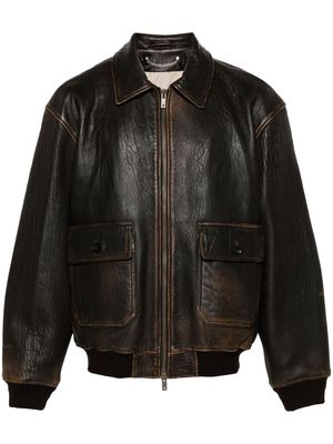 Golden Goose Louis leather aviator jacket - Brown