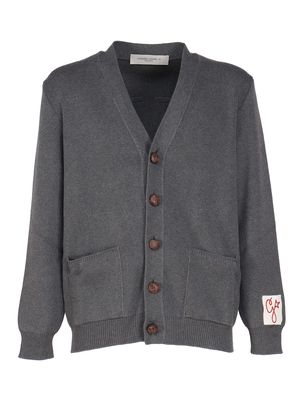 Golden Goose Mens Cardigan In Cotton With Logo On The Back