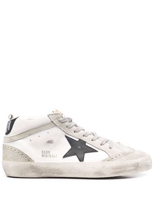 Golden Goose Mid Star distressed-effect sneakers - White
