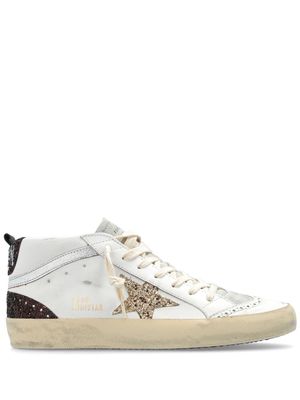 Golden Goose Mid Star glitter-detail sneakers - White