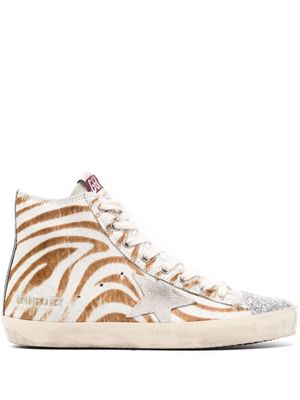 Golden Goose Mid Star zebra-print sneakers - Neutrals