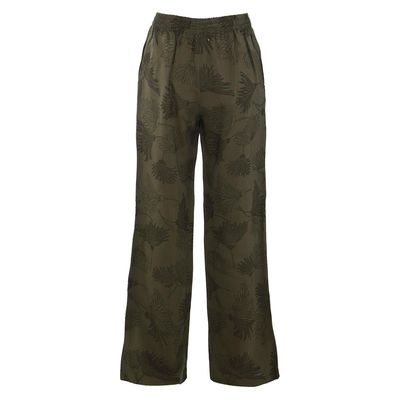 Golden Goose Motif Embroidered Wide Leg Pants