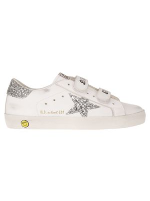 Golden Goose Old School Leather Upper Suede Toe Glitter Star