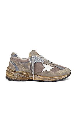 Golden Goose Running Dad Suede Leather Star in Grey