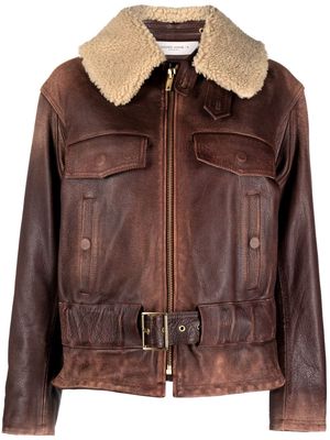 Golden Goose shearling leather jacket - Brown