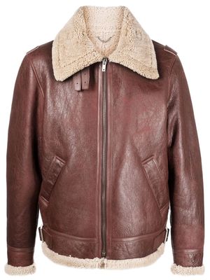 Golden Goose Sherling leather jacket - Red