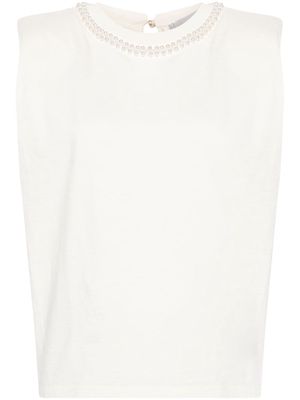 Golden Goose shoulder-pads sleeveless T-shirt - White