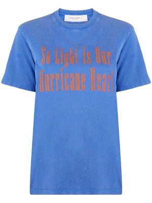 Golden Goose slogan-print cotton T-shirt - Blue