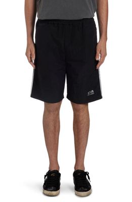 Golden Goose Star Logo Shorts in Black/Silver