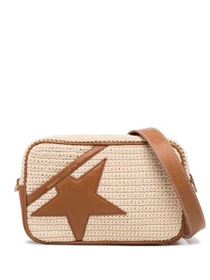 Golden Goose Star-patch crochet crossbody bag - Brown