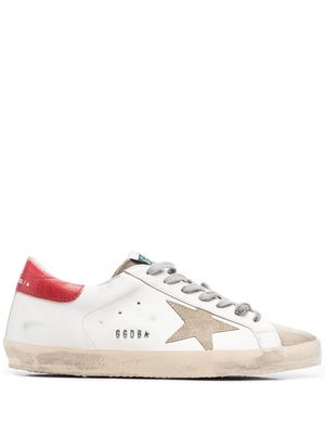 Golden Goose star-patch leather sneakers - White