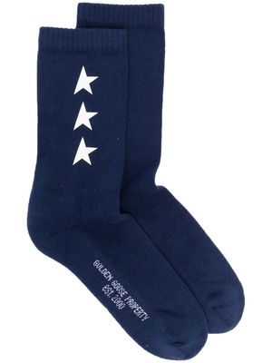 Golden Goose star-print cotton socks - Blue