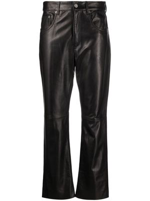 Golden Goose straight-leg leather trousers - Black