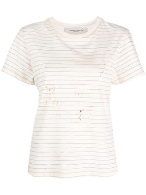 Golden Goose stripe-print cotton T-shirt - Neutrals