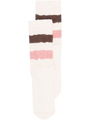 Golden Goose stripe-print detail knit socks - Neutrals
