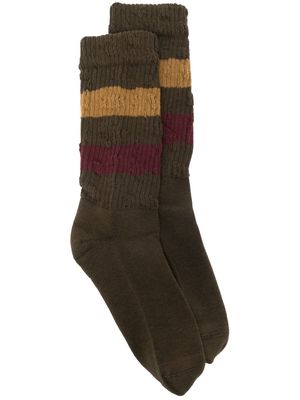 Golden Goose striped knitted socks - Green