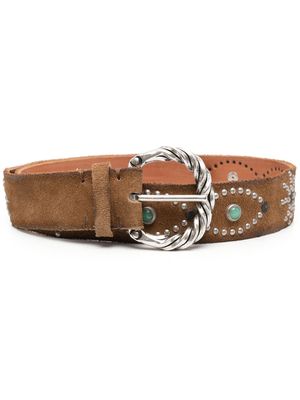 Golden Goose stud-embellished design belt - Brown