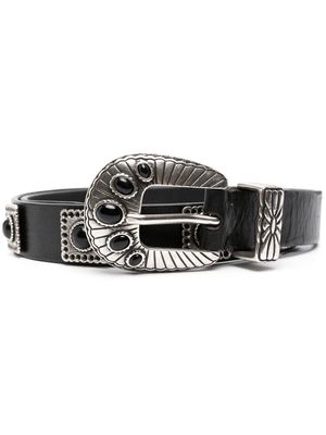Golden Goose stud-embellished leather belt - Black