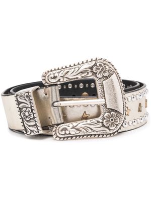 Golden Goose stud-embellished metallic leather belt