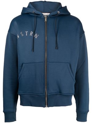 Golden Goose stud-logo zip hoodie - Blue