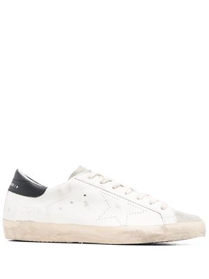 Golden Goose Super-Star distressed lace-up trainers - White
