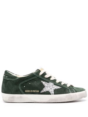 Golden Goose Super-Star glitter-detailed sneakers - Green