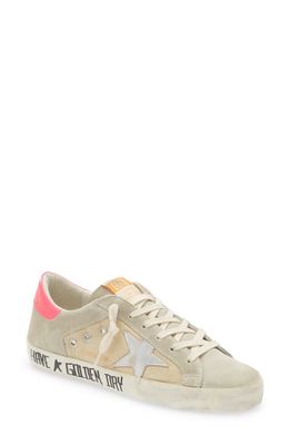 Golden Goose Super-Star Low Top Sneaker in Ice/Nylon/Silver/Pink Fluo