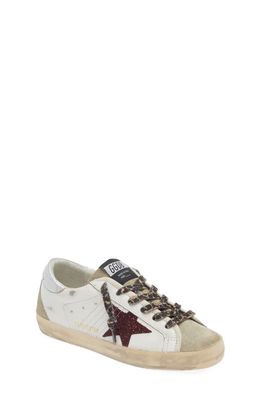 Golden Goose Super-Star Low Top Sneaker in White/Bordeaux/Taupe/Silver