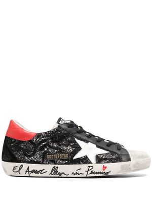 Golden Goose Super-Star ornate embroidery sneakers - Black