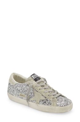 Golden Goose Super-Star Perm Sneaker in Silver Glitter