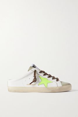 Golden Goose - Super-star Sabot Distressed Leather And Suede Slip-on Sneakers - White