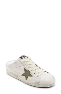 Golden Goose Super-Star Sabot Mule Sneaker in White/Green