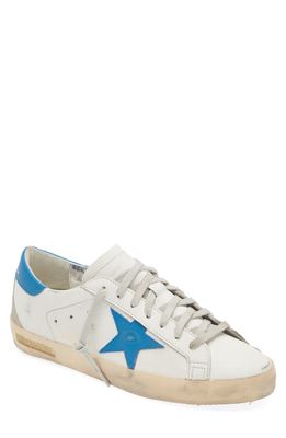 Golden Goose Super-Star Sneaker in White/Light Blue/Ice