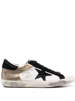 Golden Goose Superstar distressed star-patch trainers - Black
