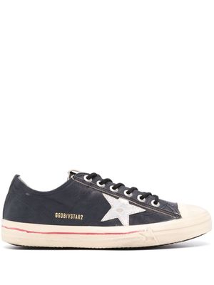 Golden Goose V-Star distressed-effect leather sneakers - Blue