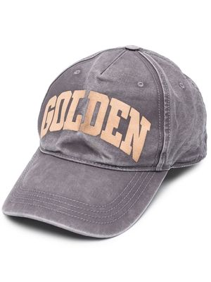 Golden Goose washed logo print cap - Grey
