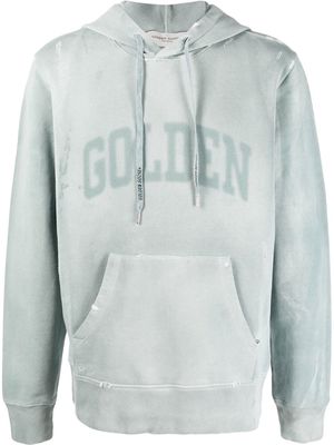 Golden Goose washed logo print hoodie - Grey